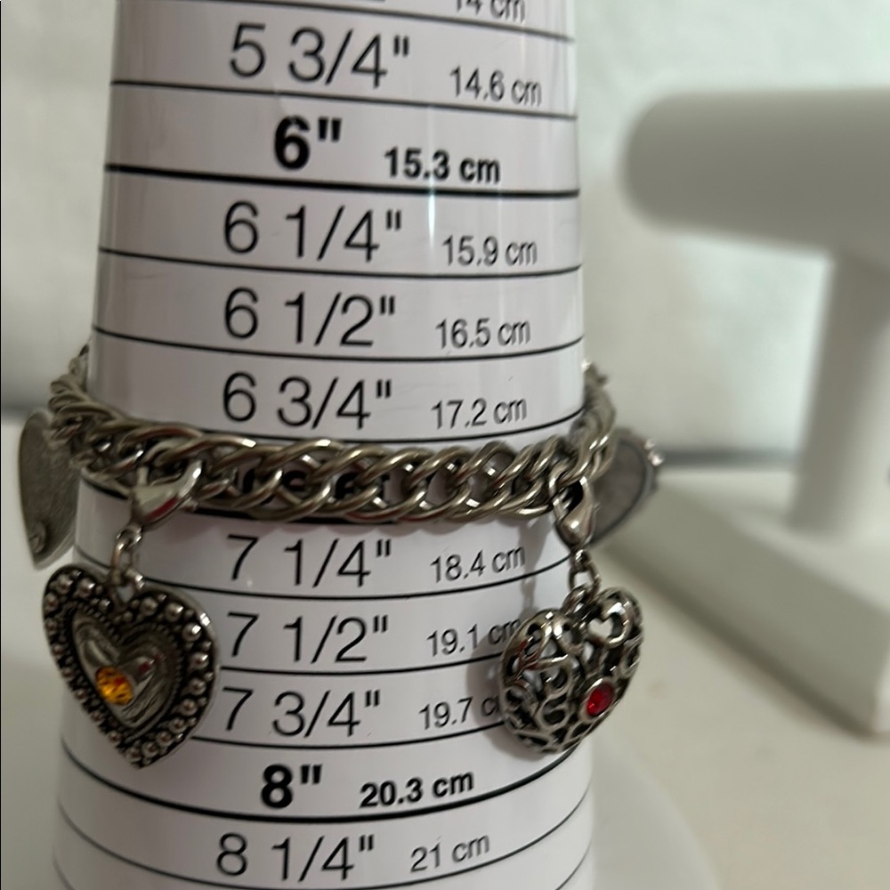 Silver Heart Charm Bracelet